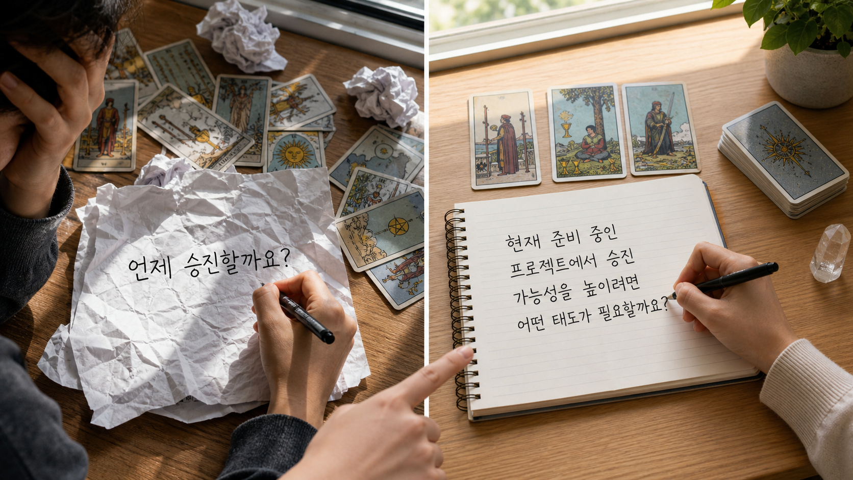 커리어 타로 질문 작성 시 피해야 할 표현